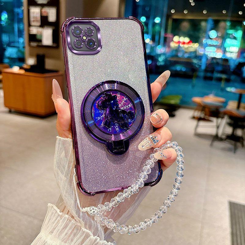 

Oppo A92S/A96/A97 Drop-Proof Phone Case: Trendy, Cute Design with Rotating Horse and Money Holder OPPO A93-5G