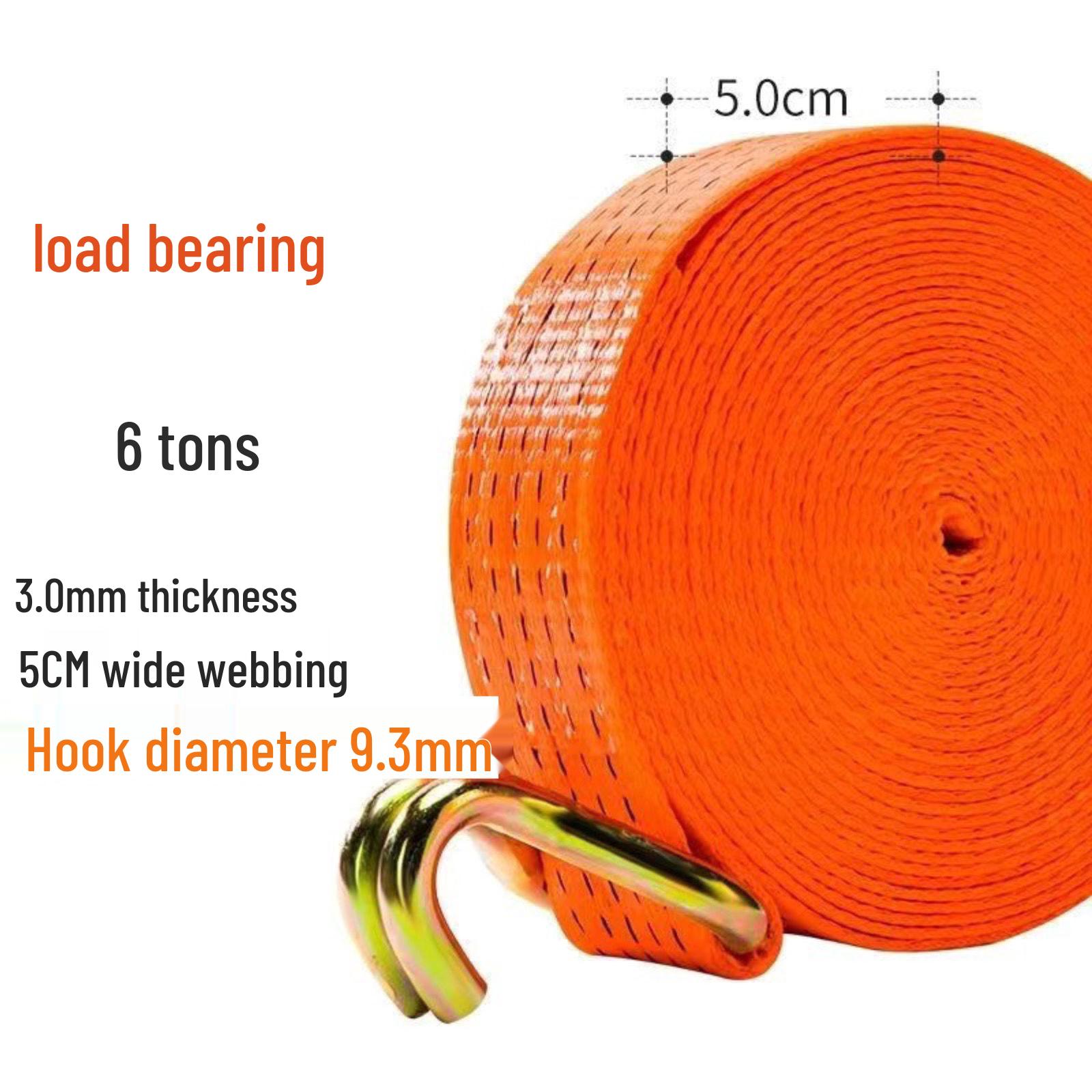 

New Model 6T Heavy-Duty Truck Tie-Down Ratchet, Thickened Manual Tightener, Weld-Free Strap Tensioner with Brake Rope.