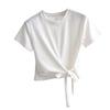 2024 Dam Slim-Fit Knytblus, Koreansk Sommarstil, Kort Ärm