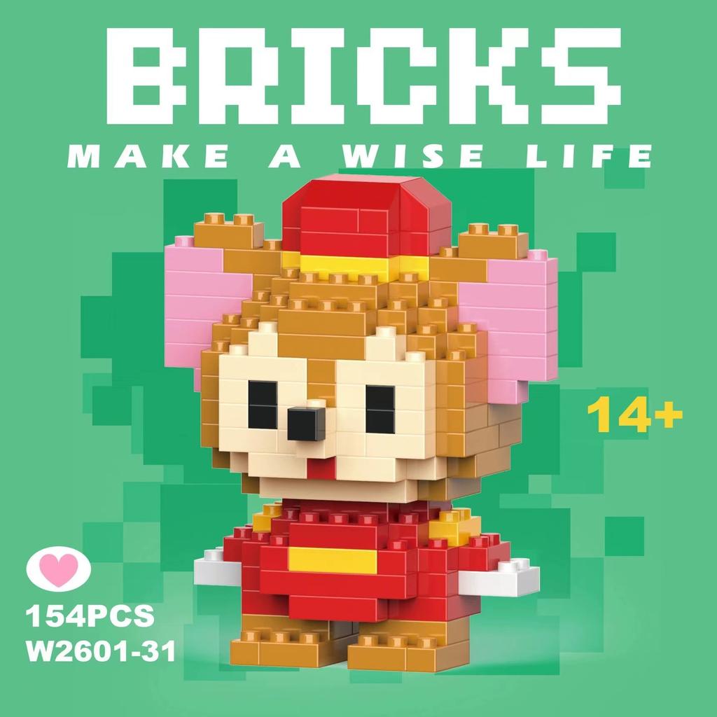 No Box  6Cm High Building Blocks Stitch Kawaii Mini Desktop Ornaments Youth Toys Room Decoration Anime Cartoon Halloween