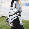 Men Travel Backpack Women Color Block Backpack Junior High School Student Schoolbag