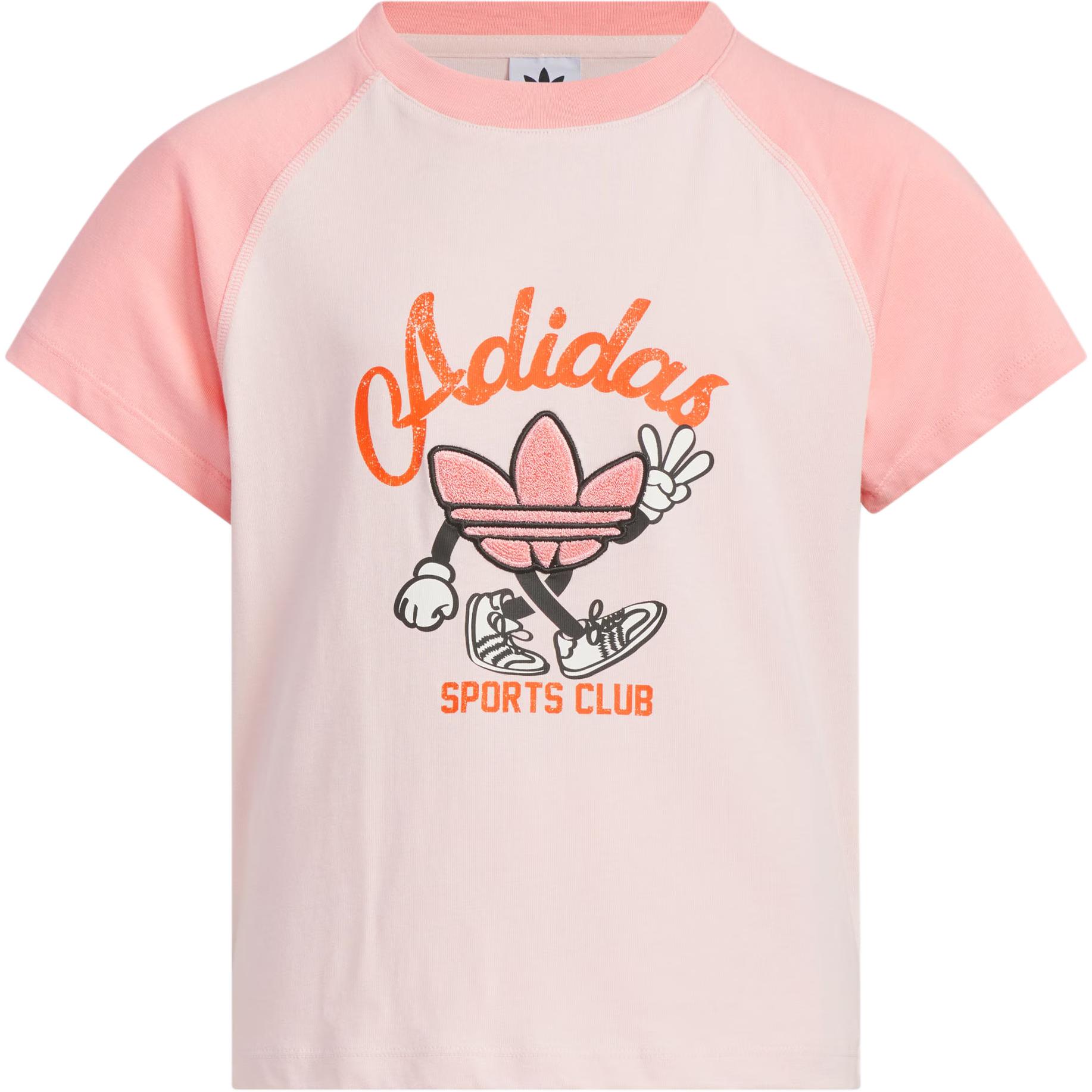 

Adidas Originals Logo Letter Sports Round Neck Short Sleeve T-Shirt Kids tops Light-Pink Fluorescent-Pink JV5293 170