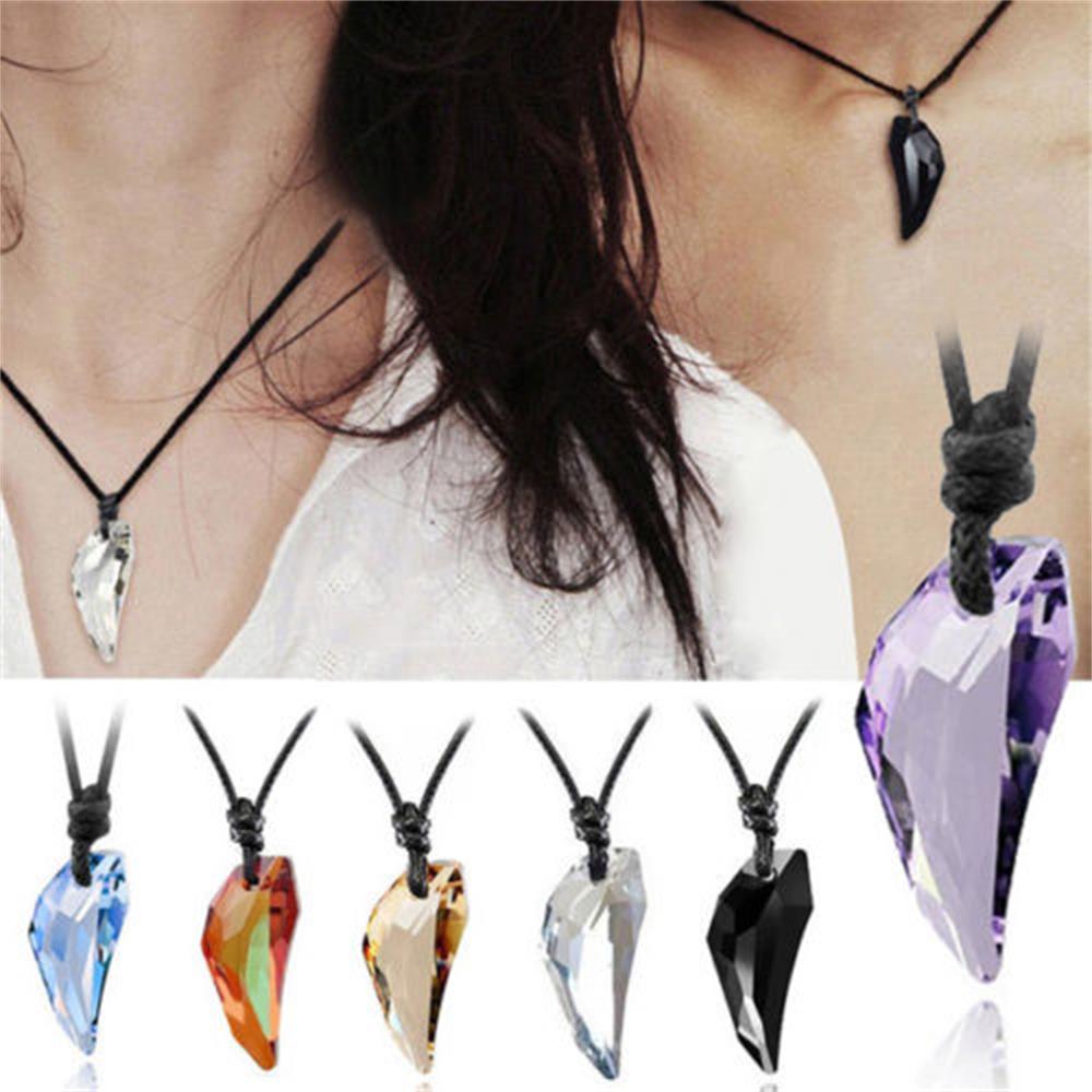 

Аксессуары, модные вечерние регулируемые украшения, ожерелье с волчьим зубом, черный шнур, подвеска с кристаллами