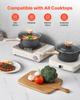 2.5 QT Saucepan, Nonstick Saucepan with Tempered Glass Lid, Multipurpose Cooking Sauce Pot with Detachable Handle, Sauce Pan Small Kitchen Cooking Pot