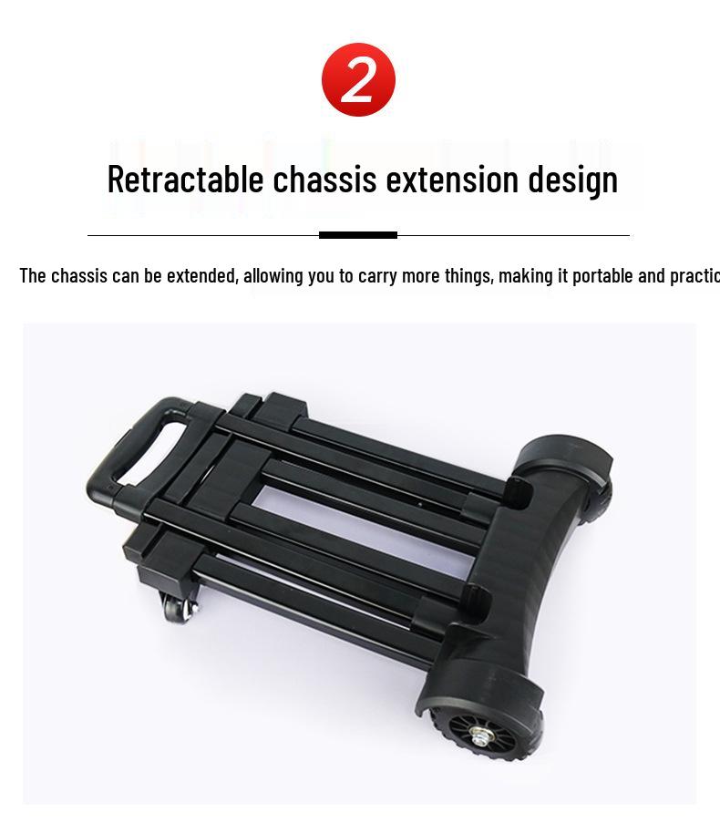 Kompakter Faltwagen mit versenkbaren Rädern - Tragbarer Einkaufs- und Transportwagen