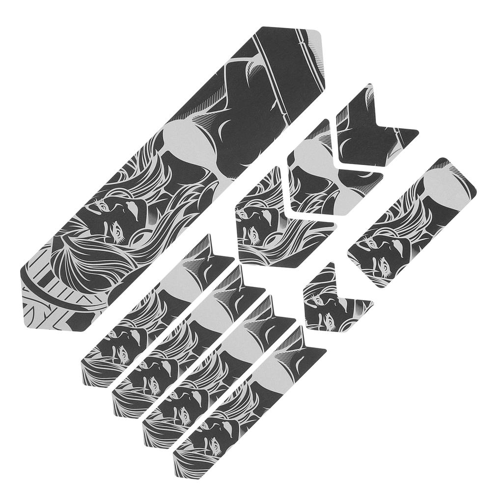 ENLEE 10PcsSet Bike Frame 3D Night Reflection Removeable Sticker Bike Paster Guard CoverBeauty