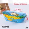100Pcs Disposable Cartoon Octopus Ball Packaging Box Japanese Street Food Takoyaki Takeaway Snack Packing Container Party