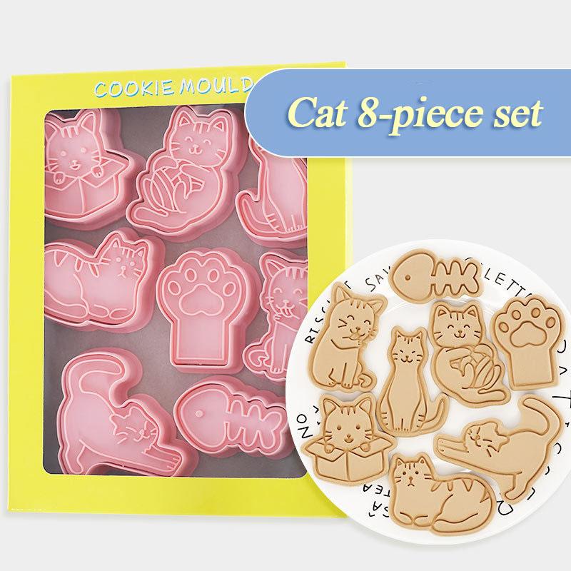 8Pcs Easter Plastic Cookie Cutter Rabbit Egg Biscuit Mold 3D Cartoon Bunny Mould Cake Baking Tools Easter Party Decorations 2024