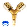 Y Splitters 1/4Inch Air Hose Quick Coupler Compressed Air Distributors 2 Way Air Switches Connectors Pneumatic Tees Joint