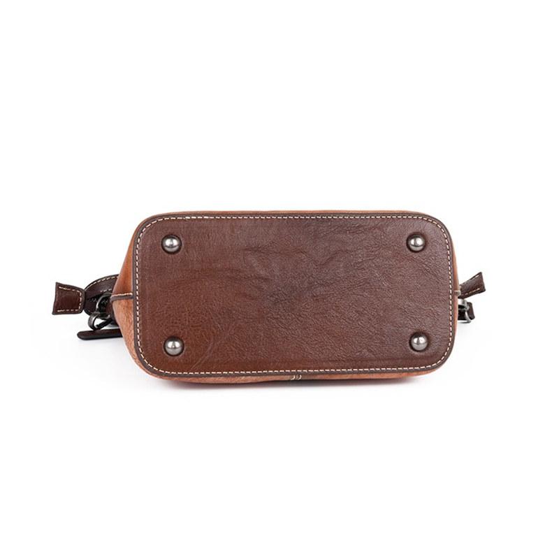 Vintage design Tašky přes rameno s květinovým vzorem z pravé kůže Crossbody kabelka pro ženy Dámská růžová kabelka