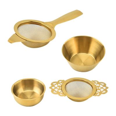 Stainless Steel Double Ear Tea Filter Fine Mesh Easy Clean Hanging Tea Strainer Flower/Long Handle Reusable Lace Tea Infuser