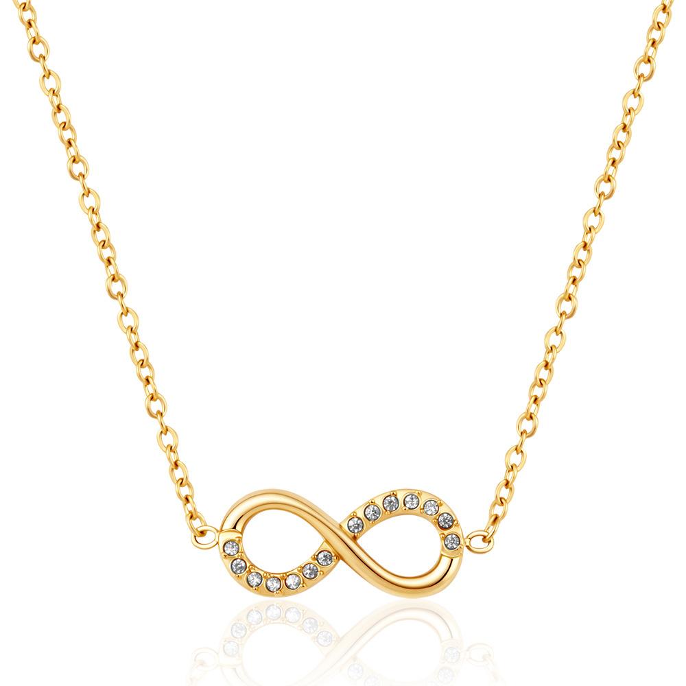 Fashion Trend Women's Bow Stainless Steel Necklace Versatile 18K Clavicle Chain