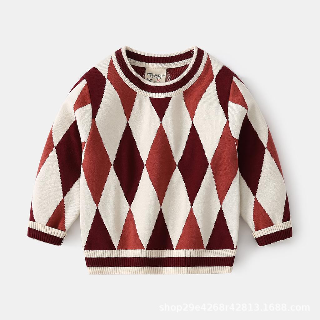 Kinderpullover 2026 neuer Kinderpullover Jungen Musterpullover Baby Unterhemd