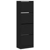 VidaXL Shoe Cabinet 4 Drop-Down Drawers Black 60x34x187.5 Cm 3214372