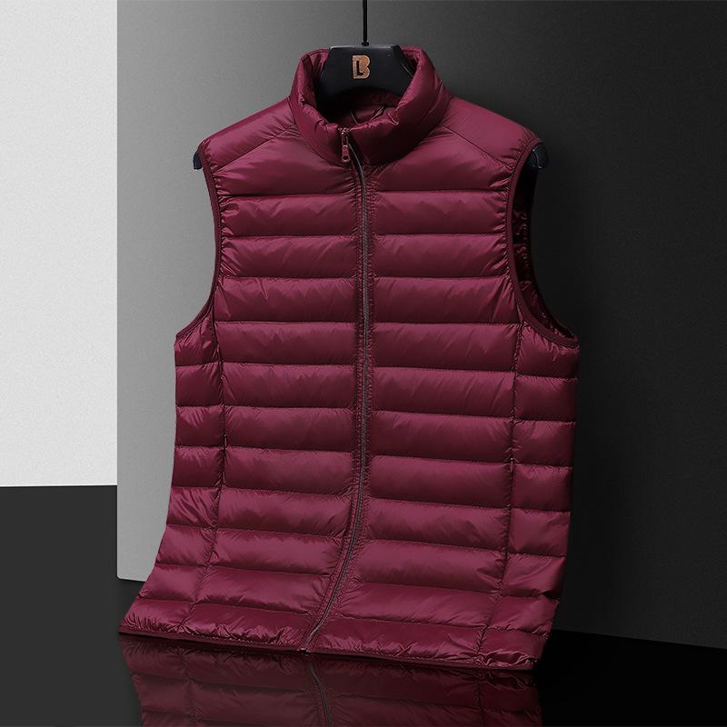 Men's Slim Fit Stand Collar Lightweight Down Vest - Autumn & Winter