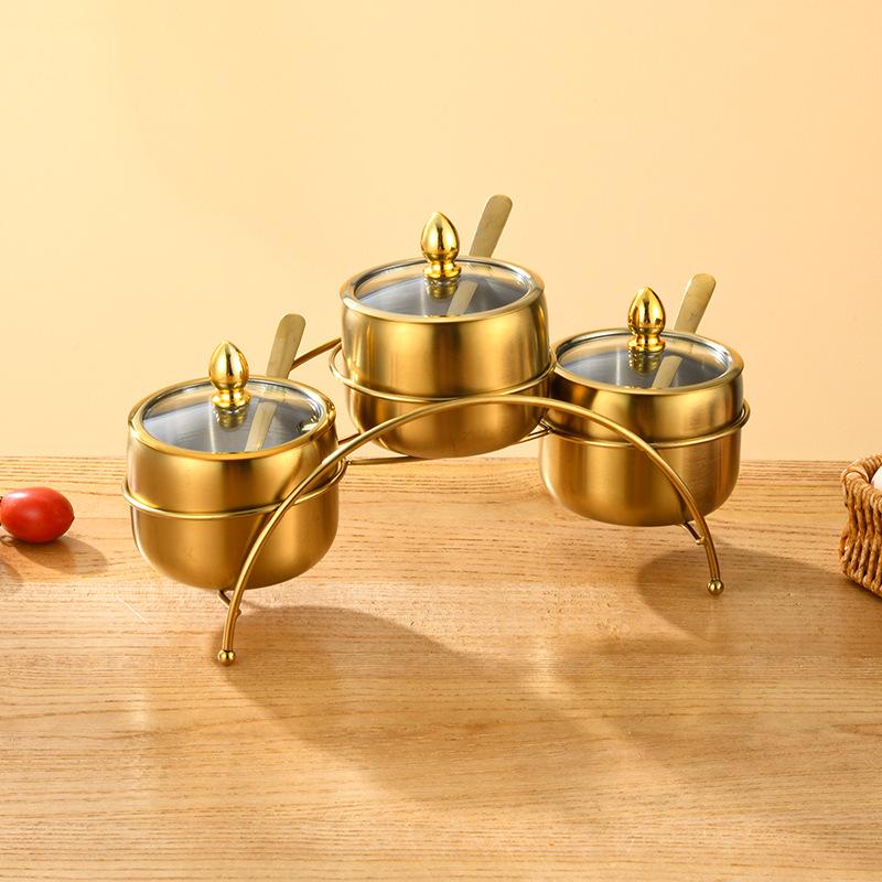 304 Stainless Steel Spice Jar Set - Korean Style Condiment Jars for Home, Cafeteria, Hotel