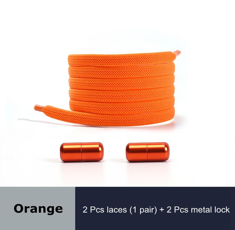 1 Pair No Tie Shoelaces for Sneakers Elastic Flat Shoe Laces Metal Lock Without Ties Quick Tieless Shoelace for Shoes Kids Adult