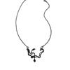 European and American Retro Snake Element Pendant Necklace, Exaggerated Black Snake Animal Zodiac Necklace Collarbone Chain