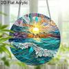 Acrylic Ocean Sunset Suncatcher Stained Glass Effect Window Hanging Ornament Nature Lover Gifts