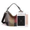 Canvas Fabric Commuting Patchwork Shoulder Bag High Capacity Women Crossbody Messenger Bag Leisure Versatile Shoulder Hobos Bags
