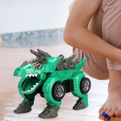 Automatisches Verwandlungs-Dino-Auto, mit LED-Licht, Fahrzeugspielzeug für 1 2 3