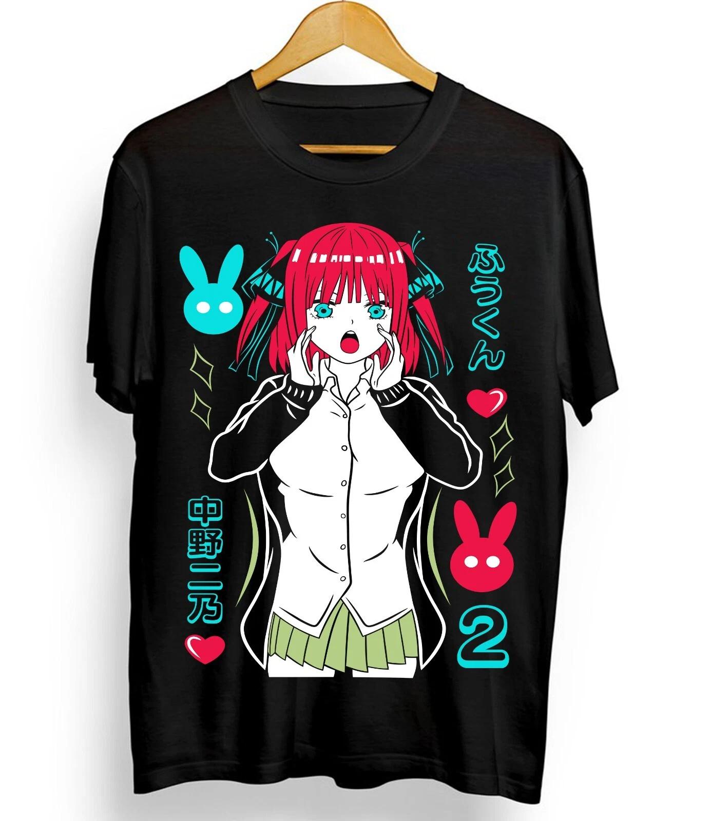 2026 Nino Nakano Tshirt Waifu Hot Nakano Nino 5toubun No Hanayome Gift Shirt Womens Round Neck Short Sleeve - Men s Summer Co... S разноцветный