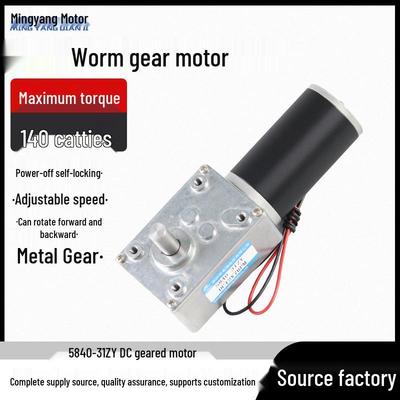 Mingyang 12V/24V Mini DC High Torque 5840-31ZY Worm Gear Motor with Adjustable Speed