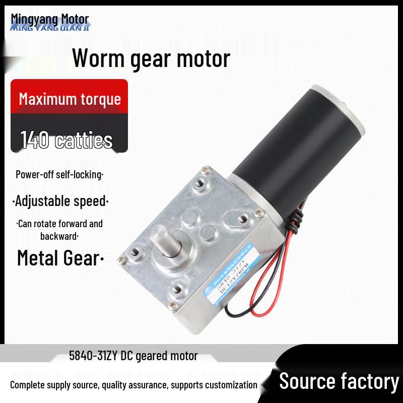 Mingyang 12V/24V Mini DC High Torque 5840-31ZY Worm Gear Motor with Adjustable Speed