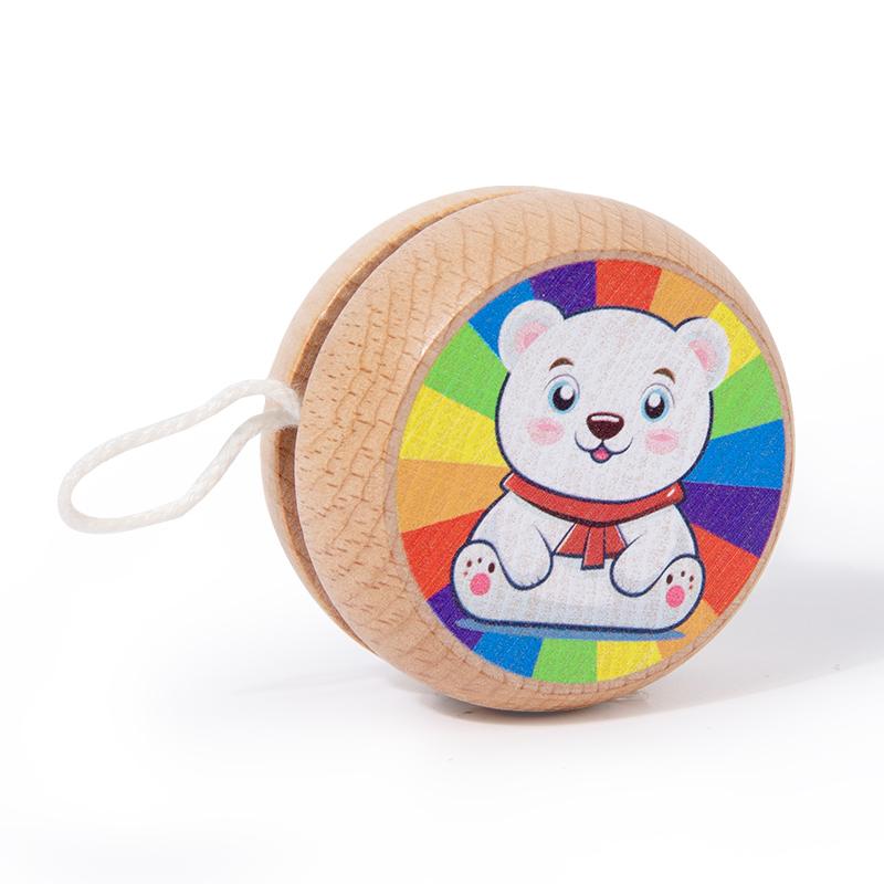 Multiple Children's Wooden Yo-yo Cartoon Animal Spinning Wooden Yoyo Ball Boys and Girls Educational Toy