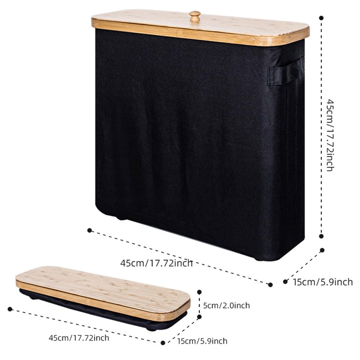 

Toilet Paper Basket, Toilet Paper Storage, The Ultimate Bathroom Organizer - Bamboo Storage Basket, Basket Accessories Organizer чорний