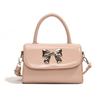 Bow Fashion Handbag 2025 Spring New Versatile Ins Shoulder Messenger Bag Foreign Style Gentle Small Square Bag