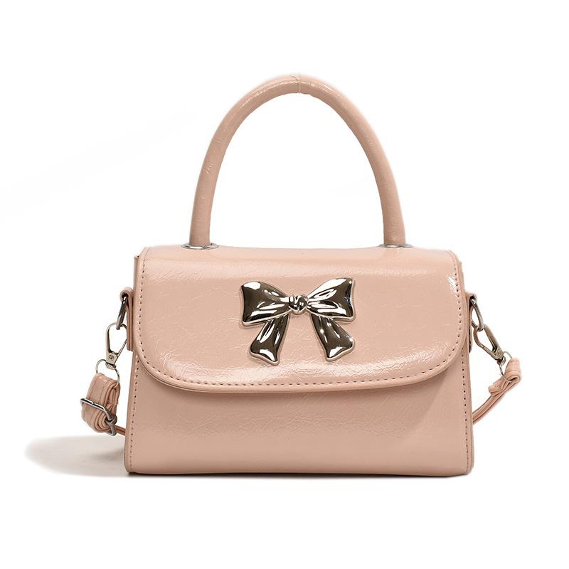 Bow Fashion Handbag 2025 Spring New Versatile Ins Shoulder Messenger Bag Foreign Style Gentle Small Square Bag