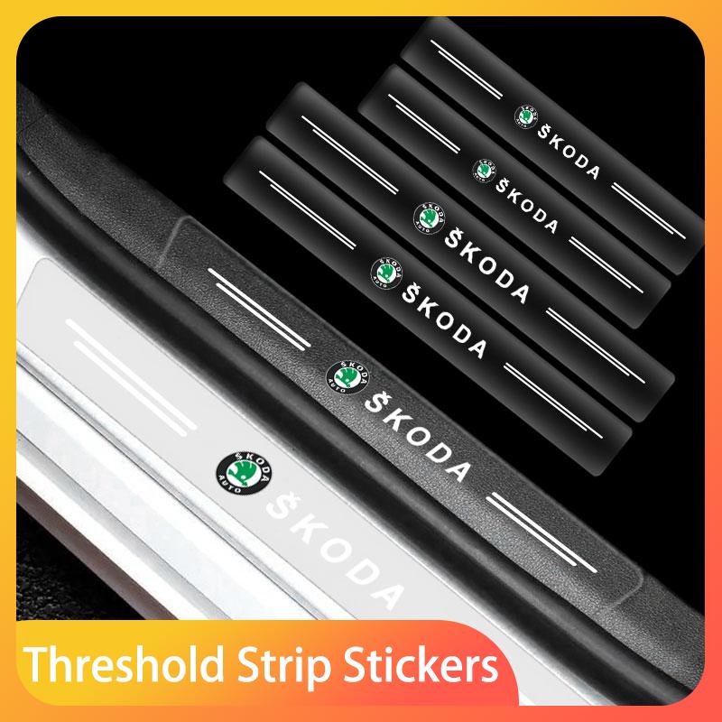 Car Door Sill Protector Stickers Transparent Decor Decal Threshold Strip For Skoda Octavia Fabia Kamiq Kapoq Kodiaq Rapid SCALAAS2