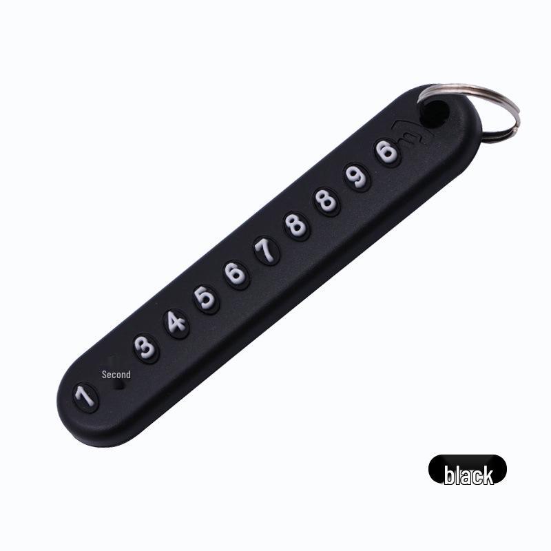 

Брелок для ключей автомобиля с цифровой биркой для защиты от потери и указанием контактного номера чёрный
