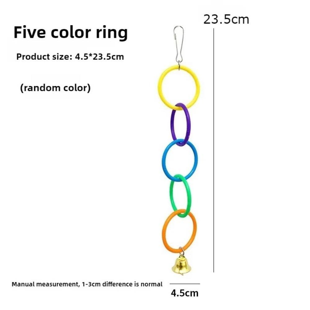 

Пластиковая игрушка-качели для попугая, красочное кольцо для лазания, новые игрушки для птичьей клетки, товары для какаду и волнистых попугайчиков 5 rings