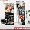 Artistic Piano Violin Music Curtains Romantic Sheet Roses Blossoms Vintage Paper Living Room Set Of 2 Made Polyester Area Decor