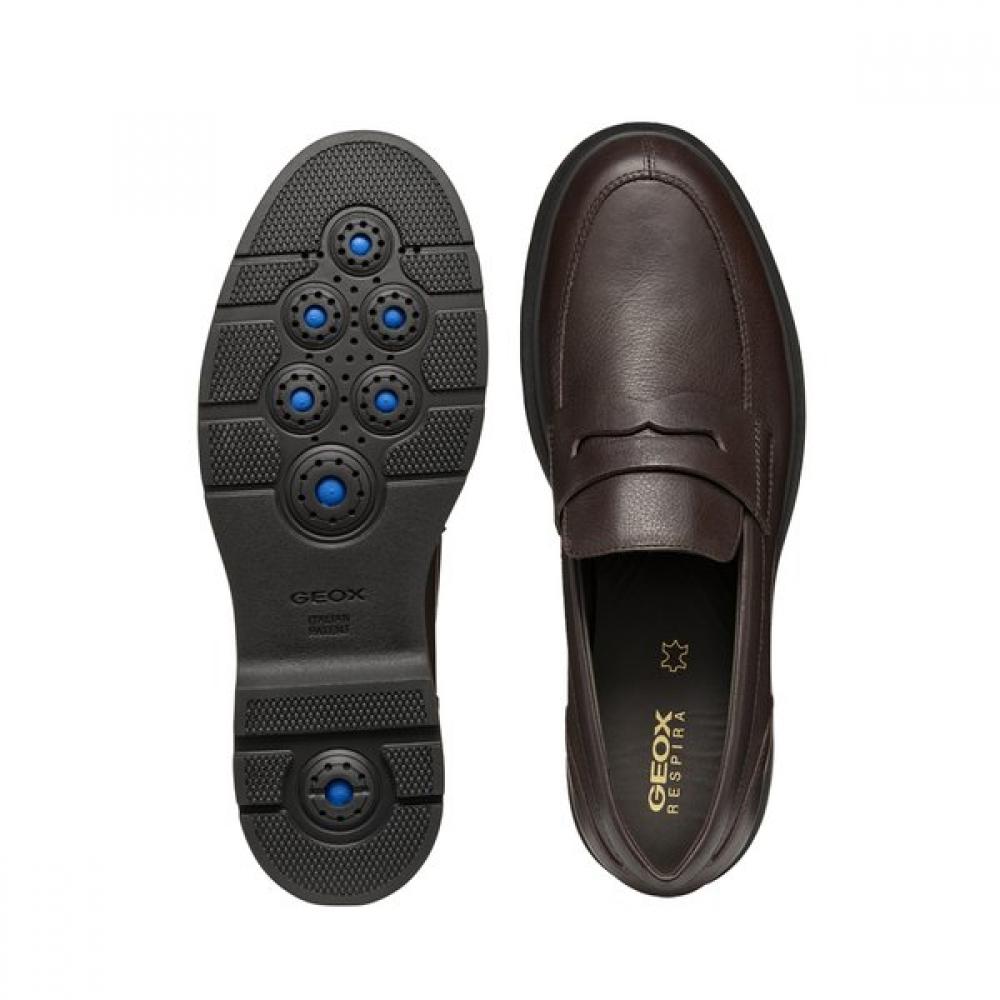 Geox Men S Penny Loafer Ec1 9gxd1a4f3m Dark Brown