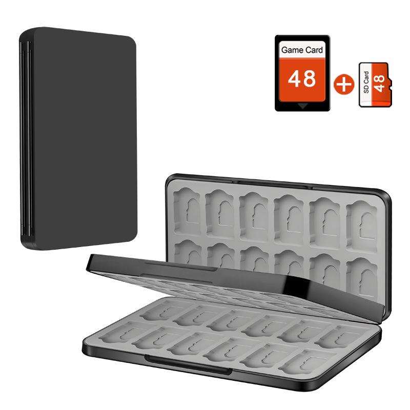 Switch Cartridge Case: 48+48 Slot Magnetic Card Holder with Silicone Inner Tray for NS Joy-Con Storage