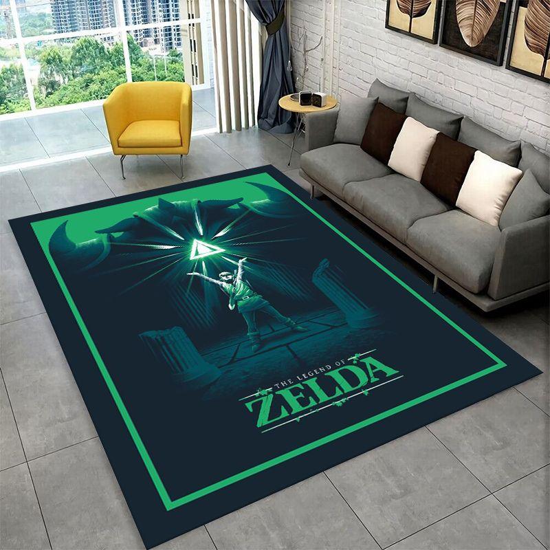 Classic Z-Zelda Cartoon Games Non-Slip Area Rug for Living Room,Bedroom,Playroom,Soft Carpet Floor Mat Home Decor Rug Kids Room