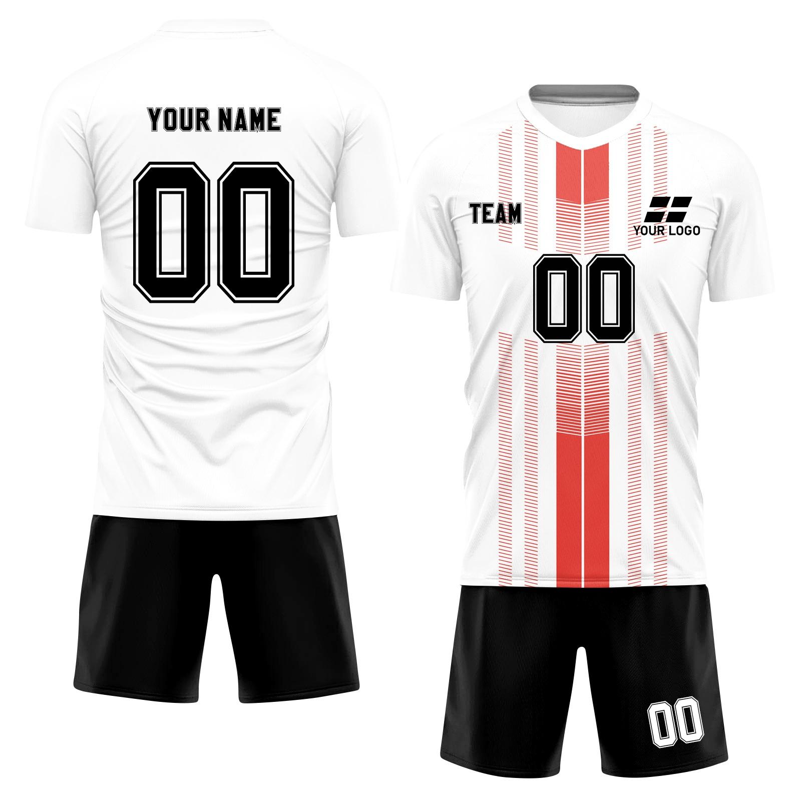 

Personalised Shirts Kit Mens Girls With Name Number Custom Football Jerseys For Boys Training Suit XS