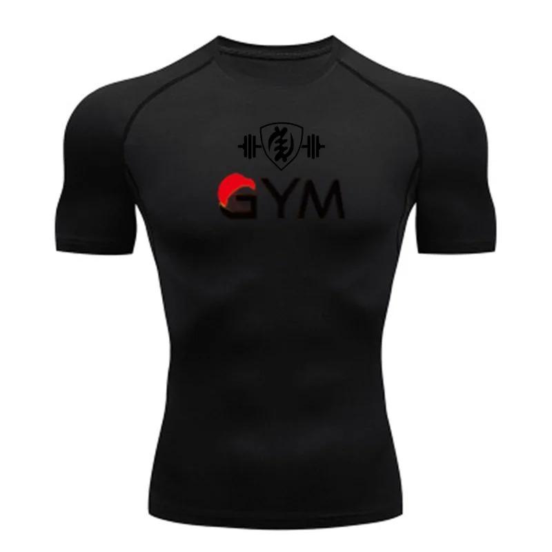 Men's Anime Compression T-Shirt Gym Running Fitness Tight Sportswear Short Sleeve Breathable Workout Summer T-Shirt S-3XL