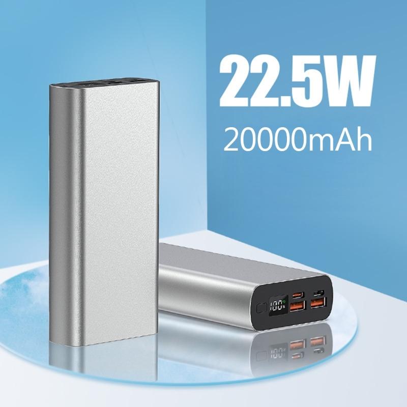DIY Batery Charging Case Enclosure for 1260110 Polymer Battery PD 22.5W Digital Display Type-C USB1/2 Micro-USB Ports