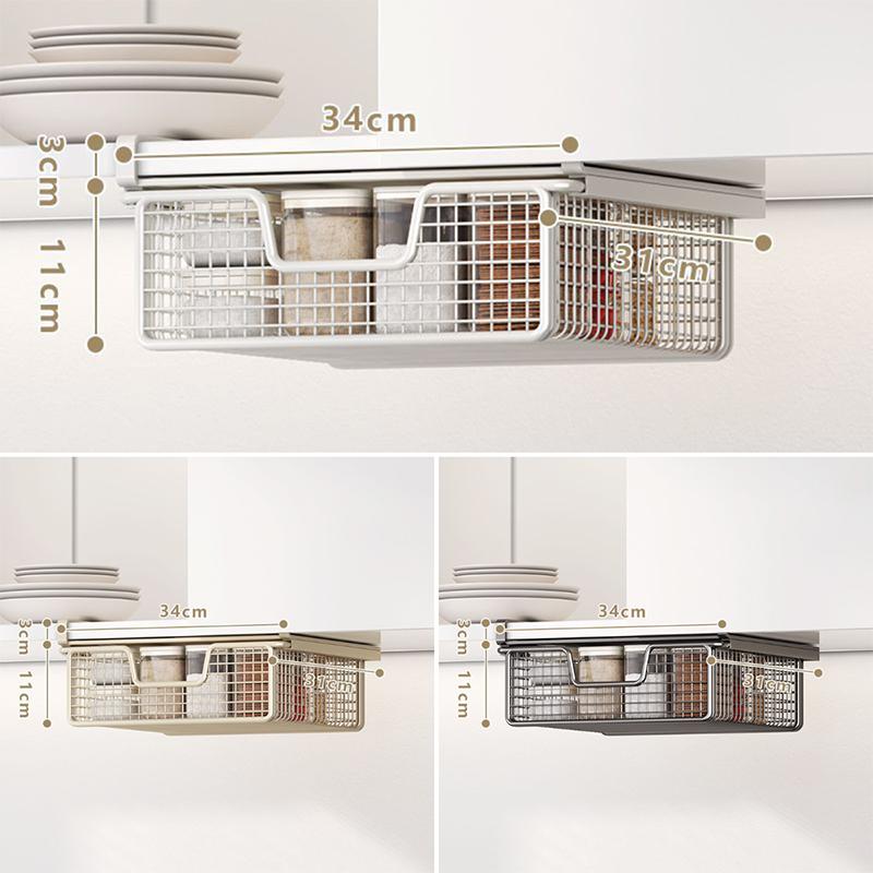 Wire Mesh Storage Basket Organizer Home Decoration Hanging Pullout Drawer for Dining Room Counter Bedroom Under Desk Pantry New