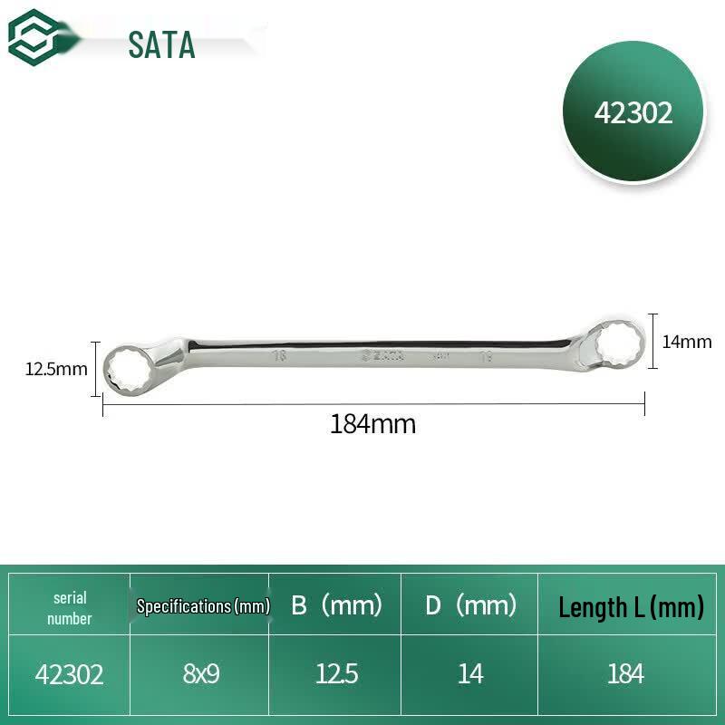 SATA Fully Polished High-Neck Double Ring Spanner