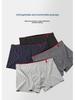 Men's Plus Size Antibacterial Cotton Striped Boxer Briefs