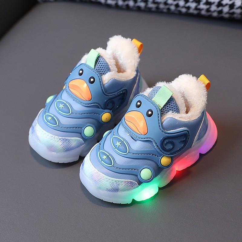 Baby Light-Up Sneakers Toddlers Soft Sole Breathable Mesh Walking Shoes With Cartoon Design