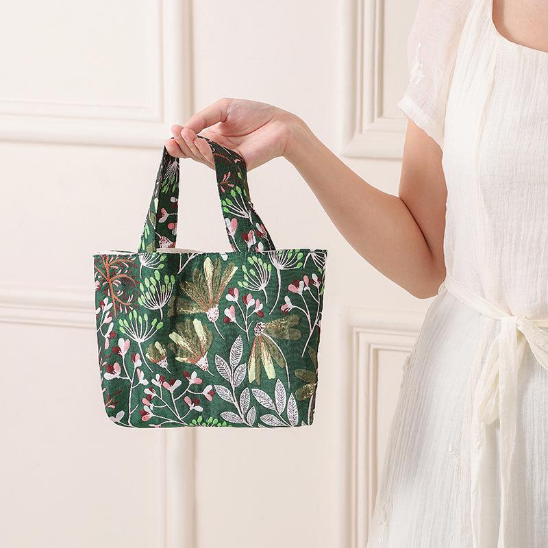 Large Capacity Fresh Style Portable Makeup & Skincare Storage Bag зелёный