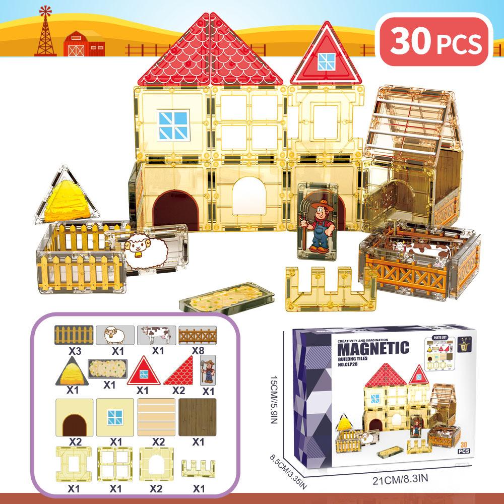 7.5Cm Farm Magnetic Piece Building Block Castle Scene Set Children S Magnetic Assembly Diy Building Block Toy