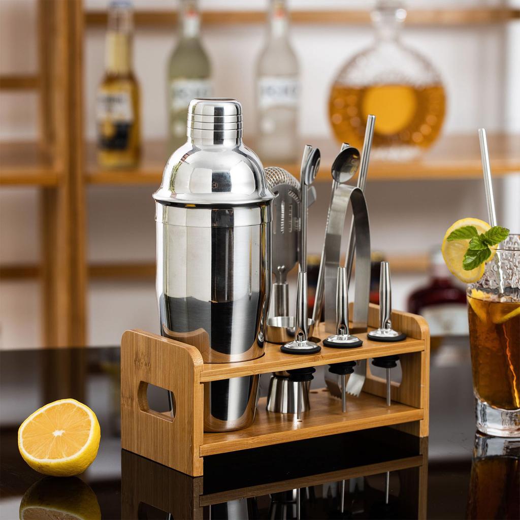 13 Piece Stainless Steel Cocktail Shaker Set,Bar Tool Kit for Home and Party