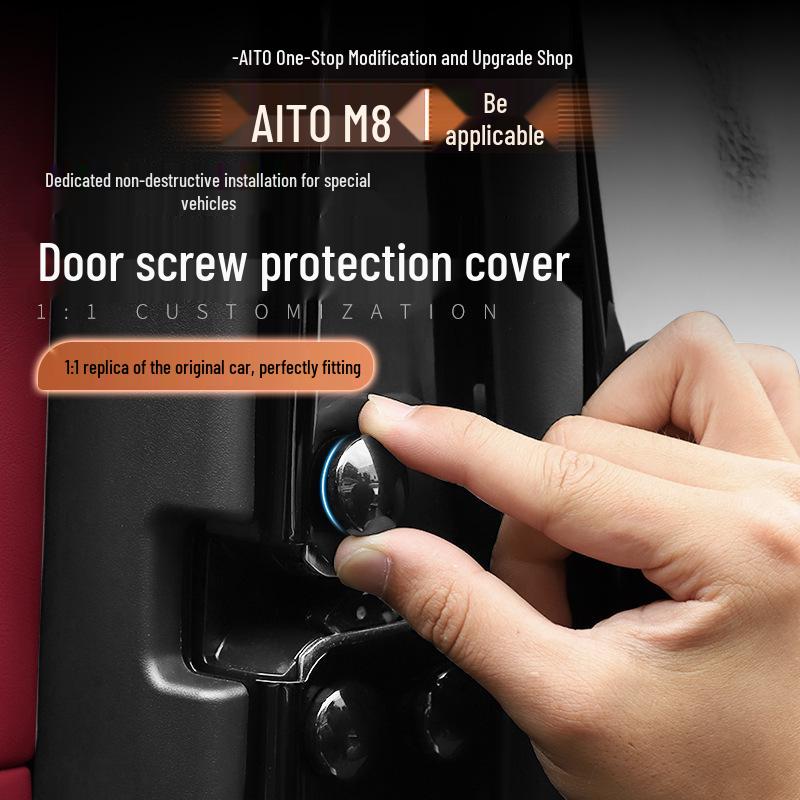 AITO M8 Car Door Screw Rust-Proof Cap and Sticker Set